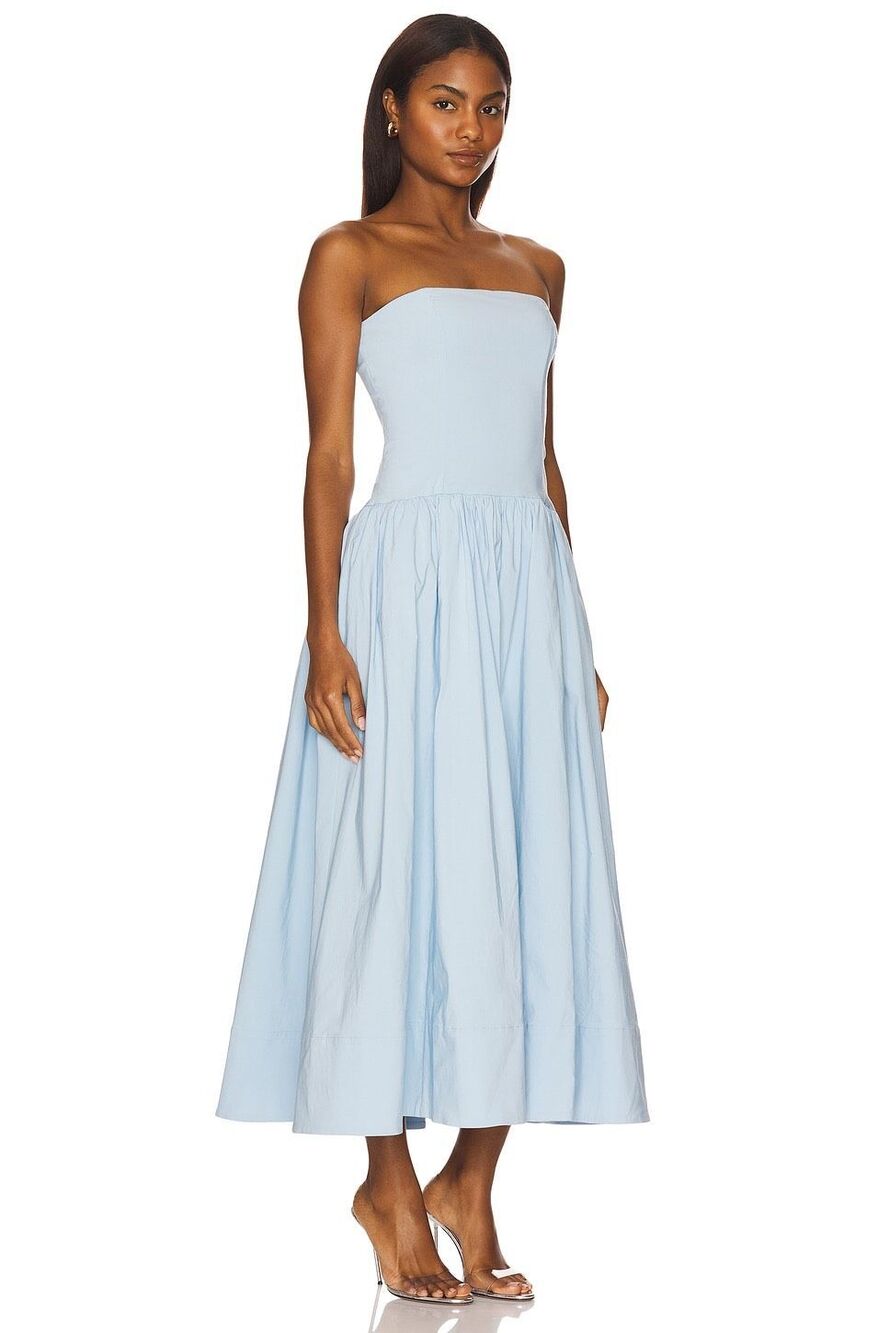 CAMILA COELHO Tomasia Midi Dress in Chalk Blue SIZE XS $289